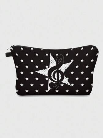 Goth Borsa cosmetica/pochette per trucco portatile con stampa a stelle