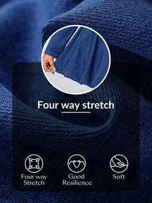 Flexra Plus Size Women Blue Denim Elastic Sexy Fashion Long Sleeve Dress Autumn - Blue - View 7