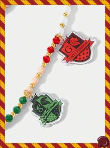 HARRY POTTER X SHEIN 亚克力串珠挂绳，带校徽图案的钥匙扣，适合日常使用和送礼 - 彩色 - 查看 2