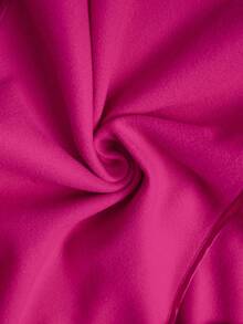 SHEIN Clasi 大码女式纯色做旧翻领长袖优雅羊毛大衣 - 玫紅色 - 查看 12