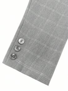 Calvornis 2pcs Men's Suit Set, Casual Business Long Sleeve Button Jacket And Pants - Grey - View 6