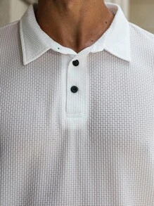 Manfinity Homme 夏季大码男士时尚商务休闲舒适 Polo 衫 - 杏色 - 查看 4