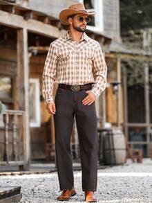 Manfinity Nomadique Men's Western Cowboy Casual Vintage Washed Baggy Wide Leg Denim Jeans It Is A Great Gift For Your Boyfriend Or Husband. Wide Leg Jeans Men Work Going Out For