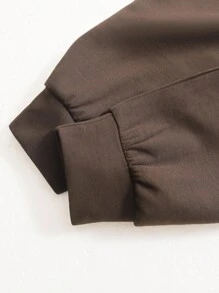 Airaco Women's Solid Color Drop Shoulder Long Sleeve Vintage American Style Half Zip Niche Sweatshirt Pullover Fall