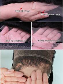 TrueHD 5x5 高清蕾丝前假发 真人发直发蕾丝前假发 预拔 180 密度自然黑直发假发 5x5 高清蕾丝前假发 女士 - SNatural - 查看 4