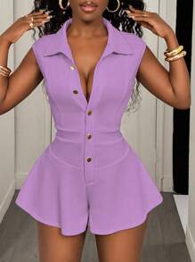 BamGleam Macaquinho Feminino Sexy Sem Mangas Rosa