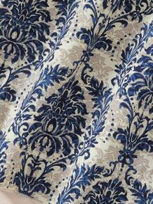 少女花卉印花盖袖高腰连衣裙，适合度假、休闲和日常穿着 - 彩色 - 查看 4