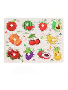 Zazumi 1 套木制钉板拼图蒙特梭利多主题图案动物海洋水果车辆农场精细运动技能学习大脑助推感官玩具 - 彩色 - 查看 15