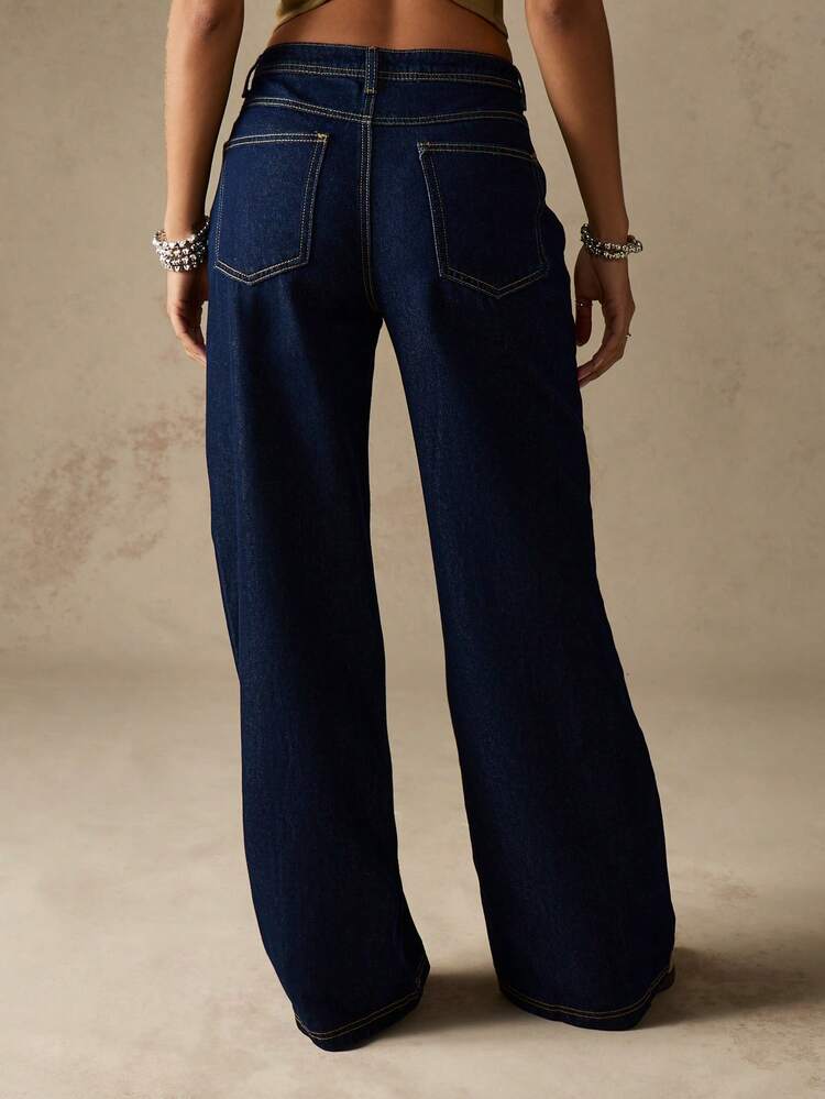MISSGUIDED Y2K 빈티지 스타일 와이드 레그 청바지 하이웨이스트 벨 바텀 데님 팬츠 70년대 레트로 패션 롱 플레어 청바지