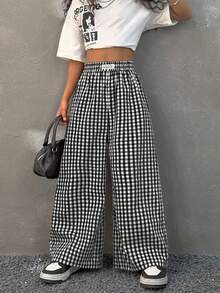 Coolane Kids Tween Girls 春夏街头服饰图案粉色宽松直筒裤 - 黑與白 - 查看 2