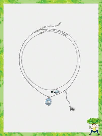 Rick and Morty X SHEIN Collar con colgante con figura de dibujo animado