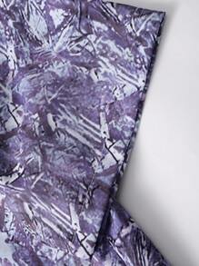 Manfinity EMRG Áo sơ mi nam tay ngắn có khóa kéo họa tiết cành cây trần - Nhiều màu - Xem 6