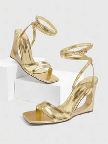 CUCCOO SZL CUCCOO Minimalist Fashion Design Wedge Heel Women's Fashionable Square Toe Sandals