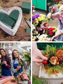 1/3/6 件多种尺寸花卉泡沫块、新鲜和人造花泡沫砖、绿色干湿花泡沫植物泡沫，适用于新鲜和人造花布置 DIY 工艺、婚礼装饰、园艺项目、桌面中心装饰。 - 綠色 - 查看 9