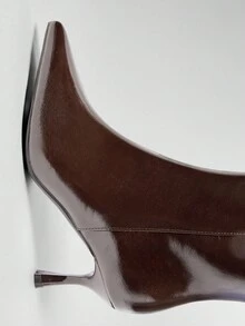 SHUZIA Women's Pointed Toe Stiletto Dressy Zip-Up Ankle Booties For Christmas