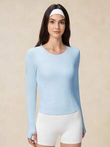 OutZeal 女式收腹速干圆领修身长袖紧身T恤徒步旅行健身健身房