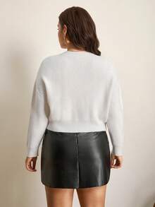 SHEIN Clasi Mujer talla grande Elegante y casual Cardigan de manga larga con botones Cardigan blanco Mujer Cardigan con lentejuelas Mujer Cardigan Falda Conjunto de falda y cardigan Faldas para mujer Ropa de otoño para talla grande Ropa de otoño para mujer Abrigos de invierno para mujer Abrigo de invierno - Blanco - Ver 4