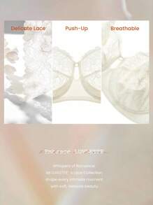 LUVLETTE Plus Full Coverage Support Breathable Underwire White Sheer Mesh Lace Elegance Minimizer Bra Sexy Lingrie Bridal Intimates
