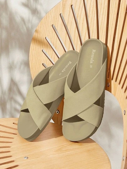 Ressula Women's Fashionable Minimalist Flat Sandals, Summer