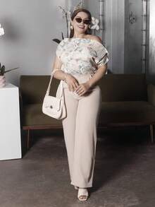 Lupita Cardoza 女式宽松衬衫，全身花卉印花，除夕，短袖上衣夏季 - 彩色 - 查看 6