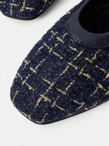 MOTF PREMIUM WOMEN'S COMMUTING CASUAL COMFORTABLE VERSATILE MARY JANE SQUARE TOE FLAT SHOES FOR CHRISTMAS - Blue - View 6