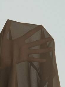 Swim Basics 夏季女装飘逸优雅浪漫宽松沙滩夏日度假罩衫娃娃裙白色连衣裙 - 棕色 - 查看 6