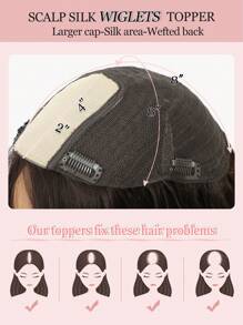 14" Hair Toppers For Women Real Human Hair Toppers For Women With Thinning Hair 8 X 8 Inch Large Base Real Human Hair Topper For Daily Wear - S3 - View 9