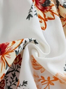 SHEIN Young Girl New Arrival Printed Long Sleeve A-Line Dress With Cinched Waist