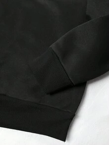 Manfinity EMRG 男士字母印花连帽衫和运动裤套装 - 黑色 - 查看 7