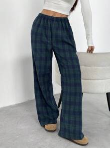 Sparklyn 2 件套青少年女孩休闲百搭格子宽松裤，适合学校、日常和街头穿着 - 彩色 - 查看 10