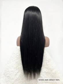 TrueHD 5x5 高清蕾丝前假发 真人发直发蕾丝前假发 预拔 180 密度自然黑直发假发 5x5 高清蕾丝前假发 女士 - SNatural - 查看 2