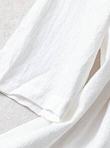 Rusticease Camisa asimétrica verde de estilo campestre para otoño en tallas grandes - Blanco - Ver 6