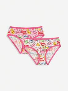Teen Girls Heart & Cartoon Printed Underwear - Multicolor - View 1