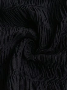 Elaquor 大码休闲纯色荷叶边下摆灯笼袖衬衫