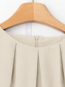 SHEIN Clasi Top peplum à manches bouffantes plissées à l'avant, style élégant et décontracté, tailles plus pour femmes