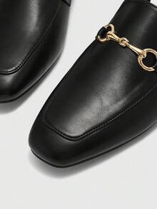 CUCCOO BIZCHIC Scarpe da donna con punta quadrata, tacco basso, stile britannico, nere, comode, versatili, senza tallone