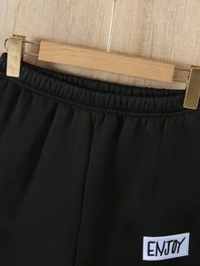 男童休闲羊毛连帽卫衣套装，适合秋冬季上学和休闲穿着 - 彩色 - 查看 4