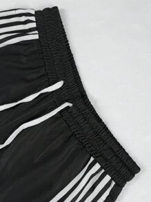 PAVTROS Bộ 2 áo phông in chữ và quần cạp rút họa tiết sọc cho nam Bộ đồ hai mảnh cho nam Bộ đồ dạo phố cho nam Bộ đồ thể thao mùa hè cho nam Quần thể thao rộng thùng thình cho nam Bộ đồ hai mảnh cho nam Quần thể thao - màu đen - Xem 5