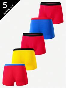 SHEIN 5pcs Boys' Comfortable Cotton Spider Print Briefs Kids Boxers Fall Winter