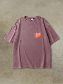 Discovery X SHEIN Men's Casual Letter & Moon Graphic Round Neck Short Sleeve T-Shirt, Summer