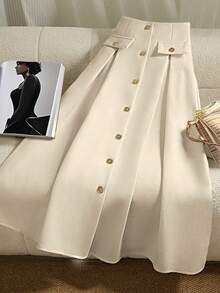 GlowEve 轻盈奢华的白色女式A字裙