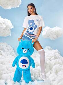 SHEIN X Care Bears 女款卡通熊图案圆领短袖T恤 - 白色 - 查看 5