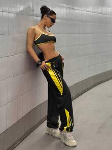 StreetHx Bộ 2 món đồ thời trang dạo phố giản dị dành cho nữ, áo ba lỗ nhiều màu sắc và quần nỉ - Nhiều màu - Xem 6