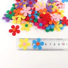 100 件/套多色毛毡花 | 涤纶自粘贴花 | 可重复使用且哑光饰面 | 非常适合布艺工艺品、DIY 项目和教室装饰 | 充满活力的花卉设计，适合创意表达，花束制作用品 - 彩色 - 查看 9