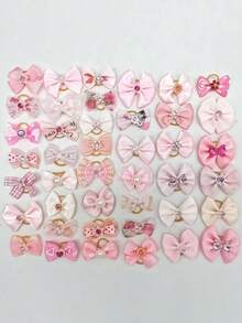 10件宠物发饰，蝴蝶结头饰，头花创意公主风格头饰，狗发夹橡皮筋，最漂亮的宠物生日礼物，节日礼物，宠物用品，宠物装饰品 - 彩色 - 查看 9