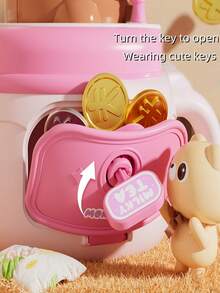 Zazumi 可爱小熊存钱罐 - 可爱双功能小猪存钱罐，带可拆卸盖子，趣味硬币储蓄罐，家居桌面装饰 | 新颖的房间装饰礼品，送给朋友，办公桌面收纳用品 - 彩色 - 查看 2