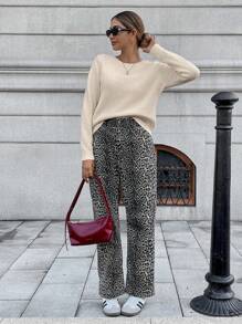 Chiquease Women's Minimalist Backless Bow Knit Pullover Sweater Fall Winter Cloth For Women - Apricot - View 2