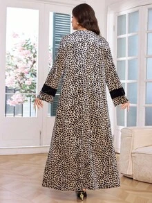 Al Najma Plus Size Women's New Fashion Elegant Floral Print Long Sleeve Robe - Multicolor - View 2