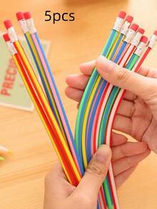 5/10/15Pcs Random Color Unbreakable & Flexible Pencils, Suitable For Learning Toys, Party Favors (Pencils Are For Play Only, Not Recommended For Writing) - Multicolor - View 8