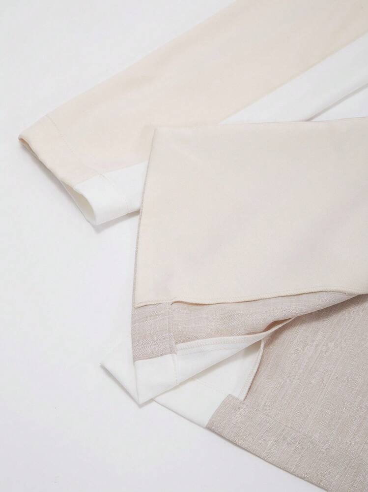 Heiryn Áo blazer nữ thanh lịch, phối màu, kiểu dáng công sở mùa thu, phong cách cổ điển Hàn Quốc. Áo blazer tay dài phối màu này có màu trắng, thanh lịch và sang trọng theo phong cách cổ điển Hàn Quốc. - Nhiều màu - Xem 8
